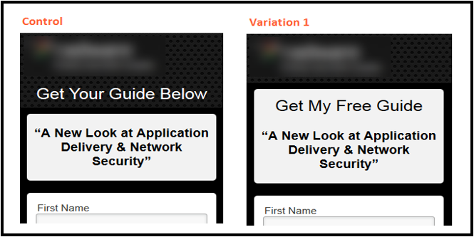 Landing Page Test - Variation 1 Increased Form Submissions by 15%