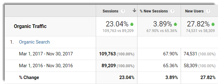 SEO Case Study - Organic Traffic Increases