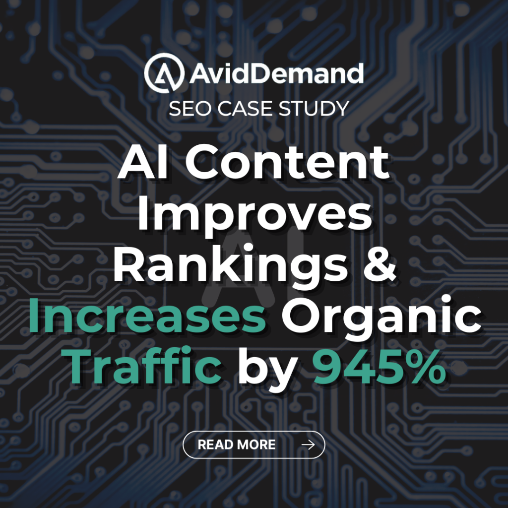 AI Content Improves Rankings & Increases Organic Traffic by 945%